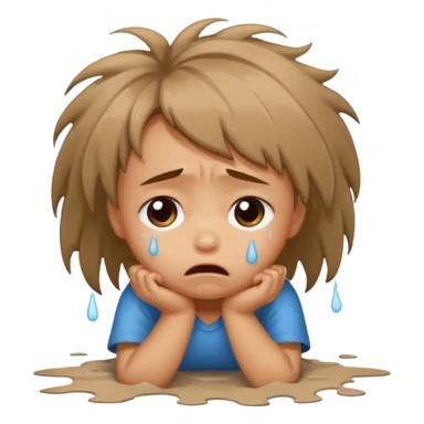 child crying laying on floor sticker