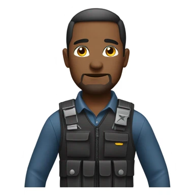 man standing with stab vest  sticker