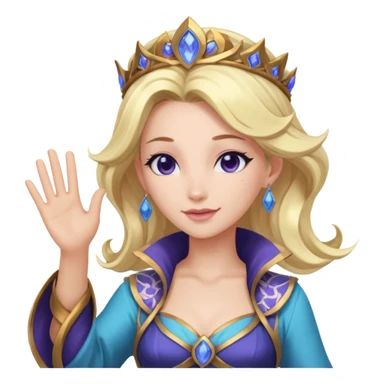 Эмодзи Серафина из лиги легенд машет рукой sticker