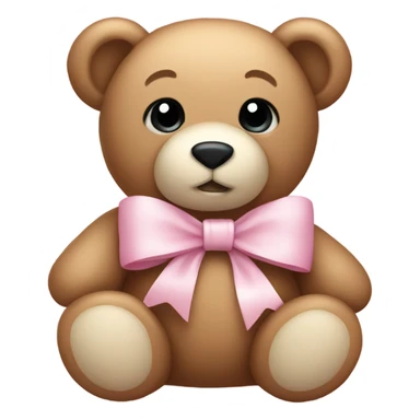 Teddy bear with light pink bow  sticker