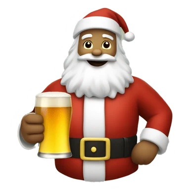 Santa with a beer sticker