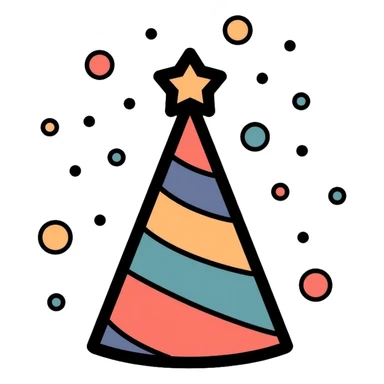 party hat with confetti sticker
