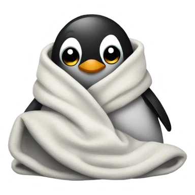 penguin in a blanket sticker