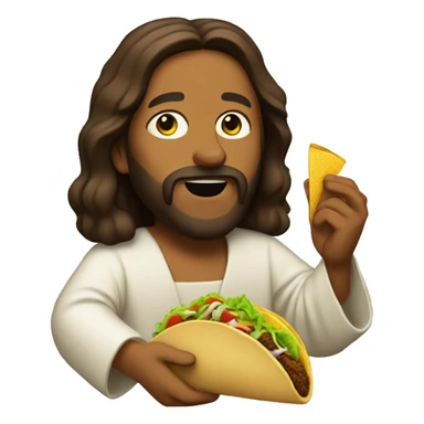 Jesus eating taco sticker