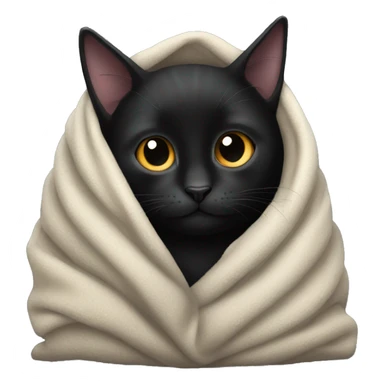 Black cat being cozy under a blanket sticker
