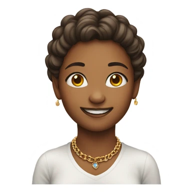 smiling girl with necklace sticker