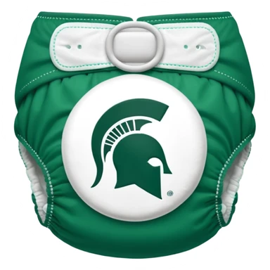Michigan Spartans logo on a  diaper sticker