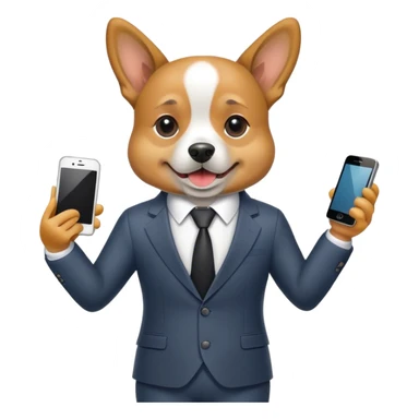 Dog selling phones sticker