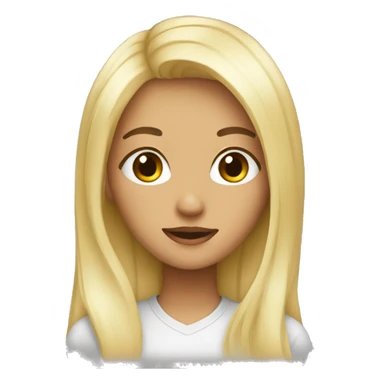 Blonde girl heart eyes sticker