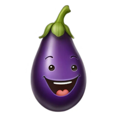 smiling eggplant sticker