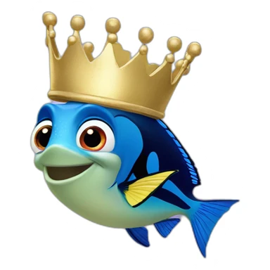 finding dory holding gold crown sticker