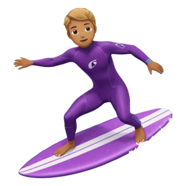 glitter surfer purple surf in wave ocean cian sticker