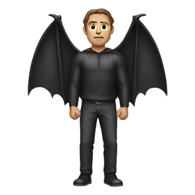 Man with bat wings sticker