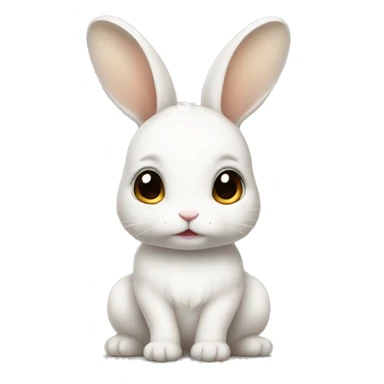 A white baby bunny with tan spots  sticker