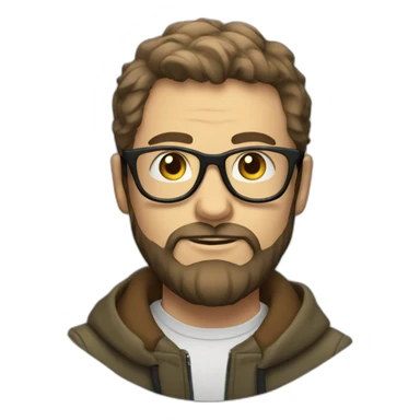 Dan with hipster beard and glasses sticker