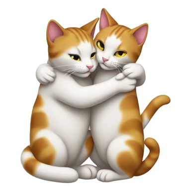 Two cats hugging  sticker