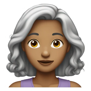 Girl with light tan skin and grey ha sticker