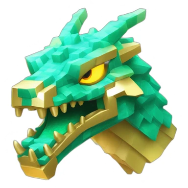 Minecraft Glow Gold Dragon Head Diamond Horn sticker
