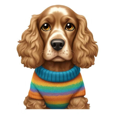 Cocker spaniel wearing a jumper  sticker