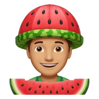 man with watermelon hat sticker