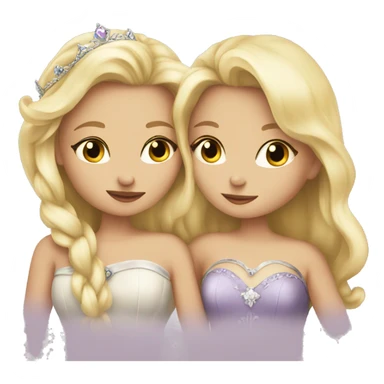 2 women princesses couple blonde kiss sticker