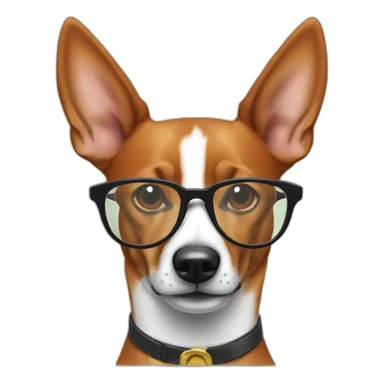 Basenji in glasses sticker