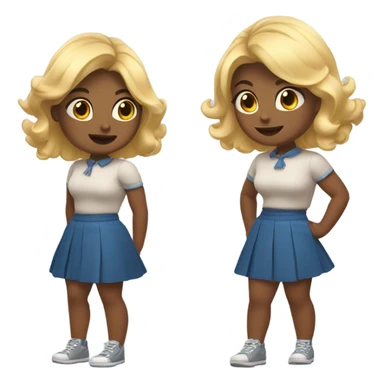 skirt wind thick thigh high adorable emote blonde sticker