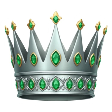 silver crown with emeralds sticker