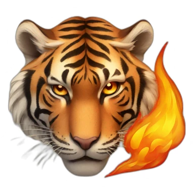 Tiger with fire sticker