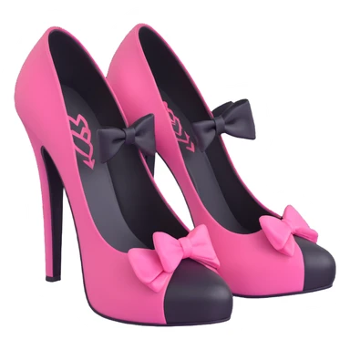 BLACKPINK-inspired gothic shoes, no hearts, black and pink, cute and sticker