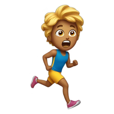 Panicked running sticker