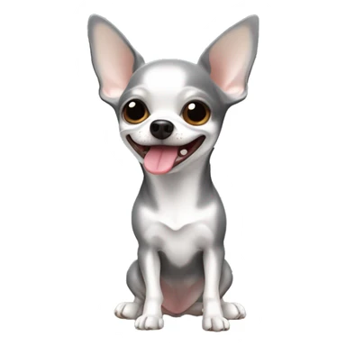 Grey Chihuahua with tongue sticking out￼ sticker