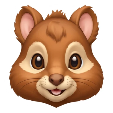 squirrel head, cute, smile, big eyes, furry, fluffy sticker