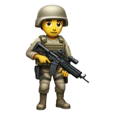 Realistic soldier with a machine gun sticker