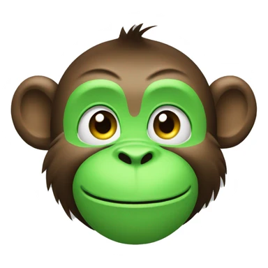 Monkey face line with green buzz color clapping sticker