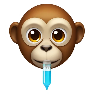 monkey face with thermometer sticker