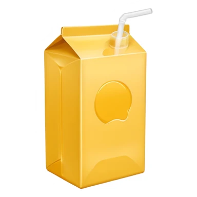plain yellow milk box, flat, no label, no straw, simple, clear sticker