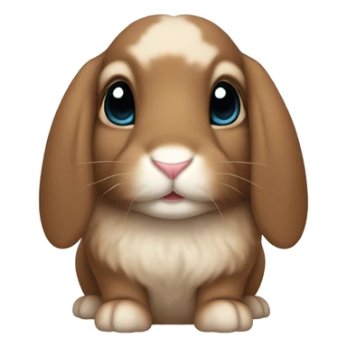 brown lop ear bunny sticker
