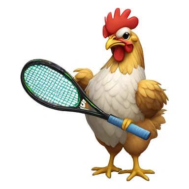 chicken playing padel sticker