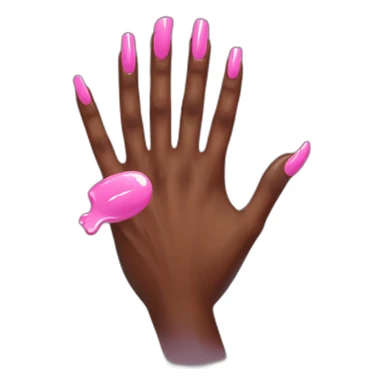 Messy painted Nail polish on dark-skin-finger sticker