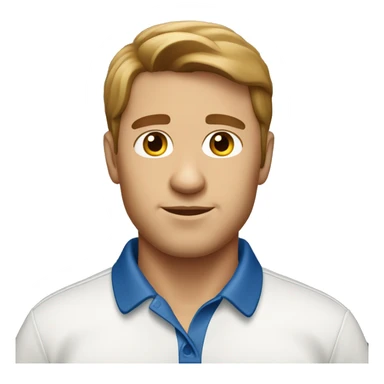 brown hair white man with a polo shirt sticker