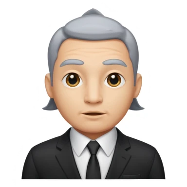 A fish man dressed in a black suit. Its face is grey fish. Just a fish. And The fish is facing upward. The fish’s neck connects smoothly with the collar of the suit. sticker