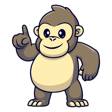 gorilla pointing sticker