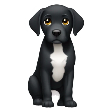 Labrador black with white chest sticker
