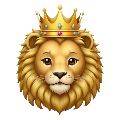 cute lion head with crown on top sticker