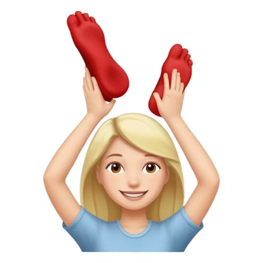 a foot placed on a girl's head sticker