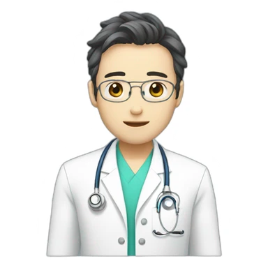 AI doctor in anime style sticker