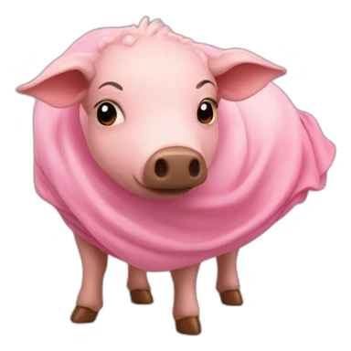 cerdo con capa rosa sticker