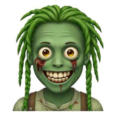 zombie with dreads with braces smiling  sticker