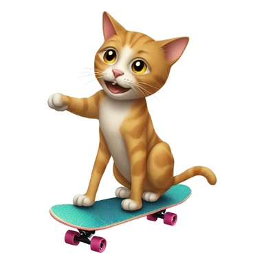 Cat riding a skateboard 420 sticker